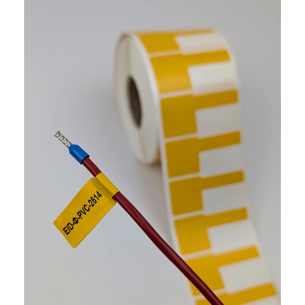 Изображение товара Маркировочный флажок Формат СТ 25х14мм желтый в рулоне для ТТ печати, 1 шт./ряд., 1тыс./упак EID-PVC-Ф-2514-Ж-1-D