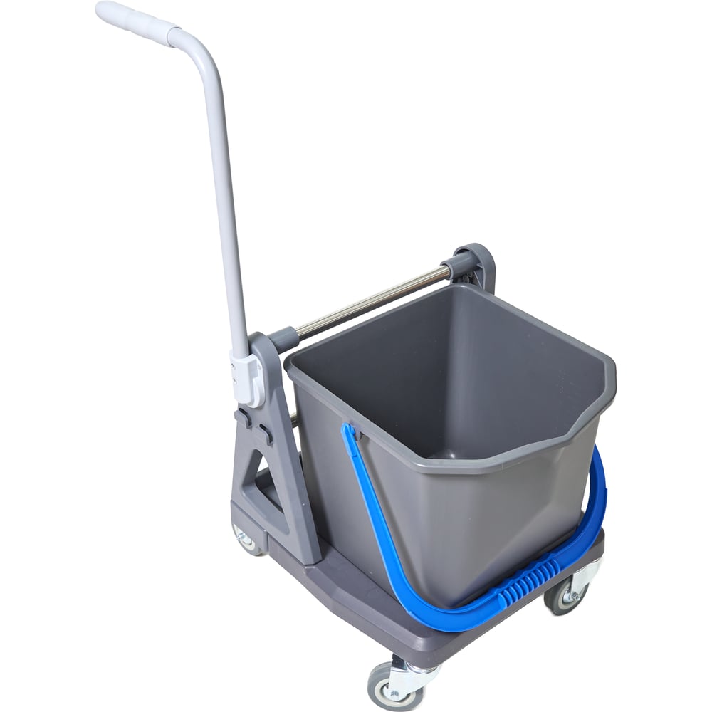 Изображение товара Тележка РОСМОП колёсная база с ручкой, ведро 25 л c синей ручкой DB-25