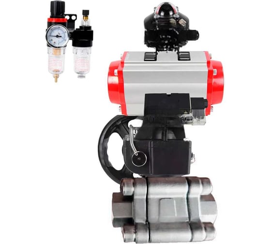 Изображение товара Кран шаровой DN.ru 316-316-PTFE-FP-SW-ISO-H Ду50 Ру63 под приварку, пневмопривод DA-083, пневмораспределитель 24VDC, БКВ LSB-510 Ex, дублёр HDM-1, БПВ D160-76118