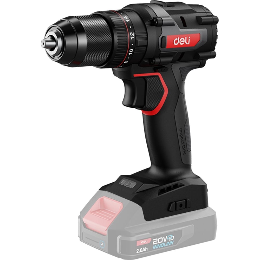 Изображение товара Профессиональный бесщеточный ударный шуруповерт DELI DE-CZ20-2 (Без АКБ и ЗУ, патрон 10мм, 50Нм, картон) 164331