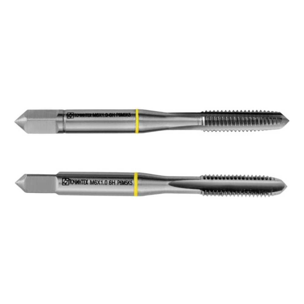 Изображение товара Метчик ТОЧИНТЕХ м/р М6,0х1,0 Р6М5К5(М35) ГОСТ 3266-81 к-т 2 шт. с прох. хв. мт00483
