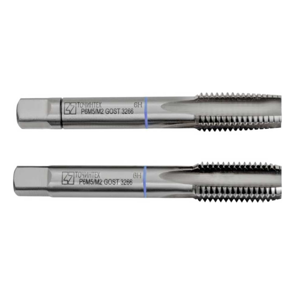Изображение товара Метчик ТОЧИНТЕХ м/р М16х2,0 Р6М5(М2) ГОСТ 3266-81 к-т 2 шт. с прох. хв. мт00469