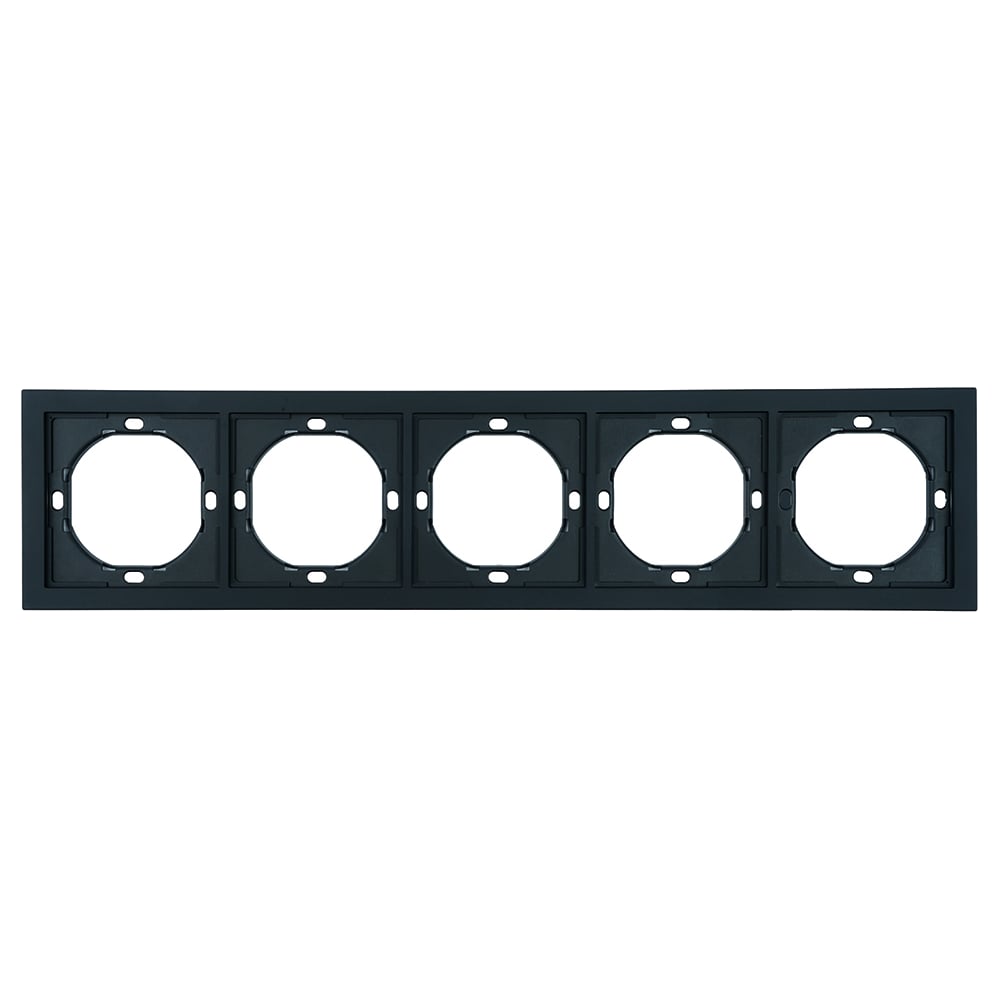 Изображение товара Рамка STEKKER Мия 5 постов, черный бархат, 86x370x6.5 мм