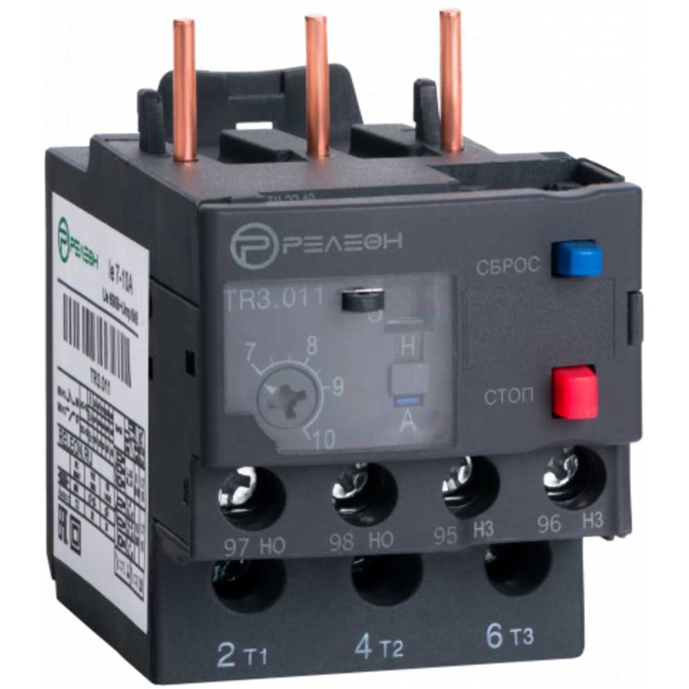 Изображение товара Тепловое реле перегрузки РЕЛЕОН 7-10А, НО+НЗ 10А, винтовой зажим, TR3011