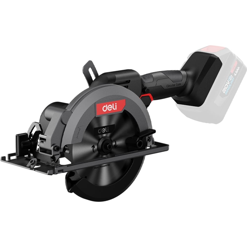 Изображение товара Профессиональная циркулярная пила DELI аккумуляторная бесщёточная DE-YJ20-1 (Без АКБ и ЗУ, 6900об/мин, диск 150мм) 164379