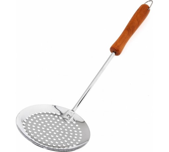 Изображение товара Шумовка МУЛЬТИДОМ хром деревянная ручка AN50-33