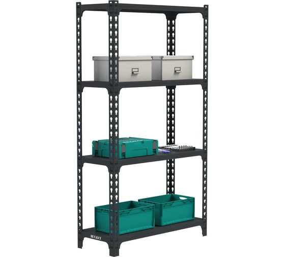 Изображение товара Стеллаж ООО Металекс MID 2200х1000х400 4 полки (серый) / 107241