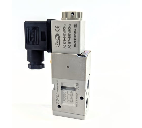 Изображение товара Распределитель CDC Pneumatics 5/2 электро-пневмо порт 1/4 220В, 1 катушка RDS5120-2D-G02