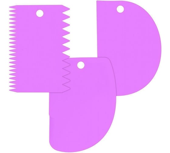 Изображение товара Набор кондитерских шпателей МУЛЬТИДОМ 10 5х7 5, 12х8, 12х8 5 см 3 цвета VL80-246