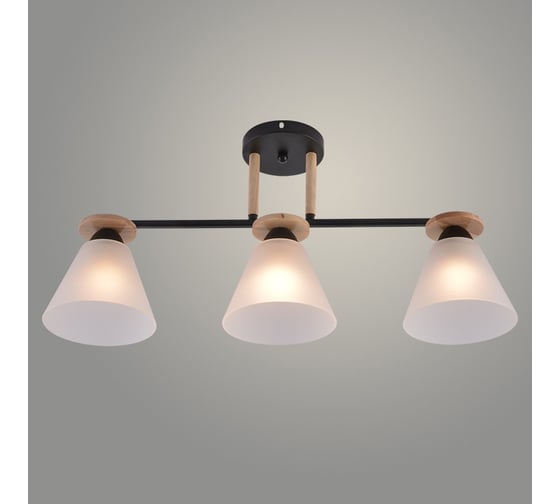 Изображение товара Люстра Росток XA1630B/3 BK+WOOD чёрный+дерево 3х60W E27 d635 h295, HN25 988391307