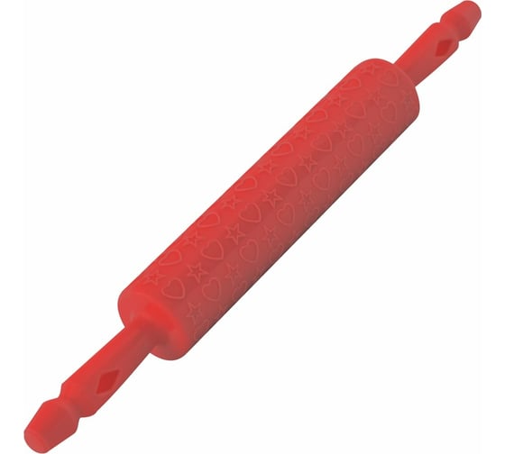 Изображение товара Фигурная скалка МУЛЬТИДОМ Звездочки-сердечки рабочая часть 22,5 см, диаметр 5 см VL80-273