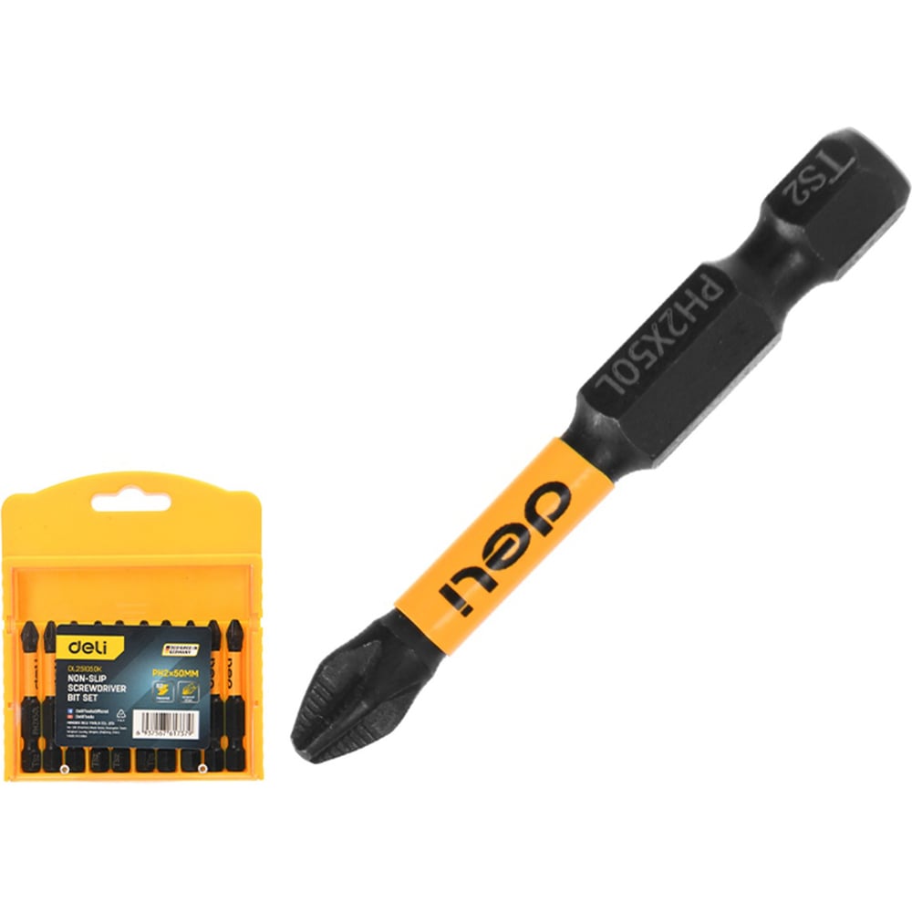 Изображение товара DELИ PH2 50мм набор бит 10 шт с магнитом