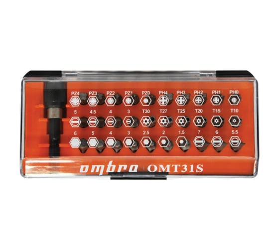 Изображение товара Набор бит с адаптером 31 предмет Ombra OMT31S