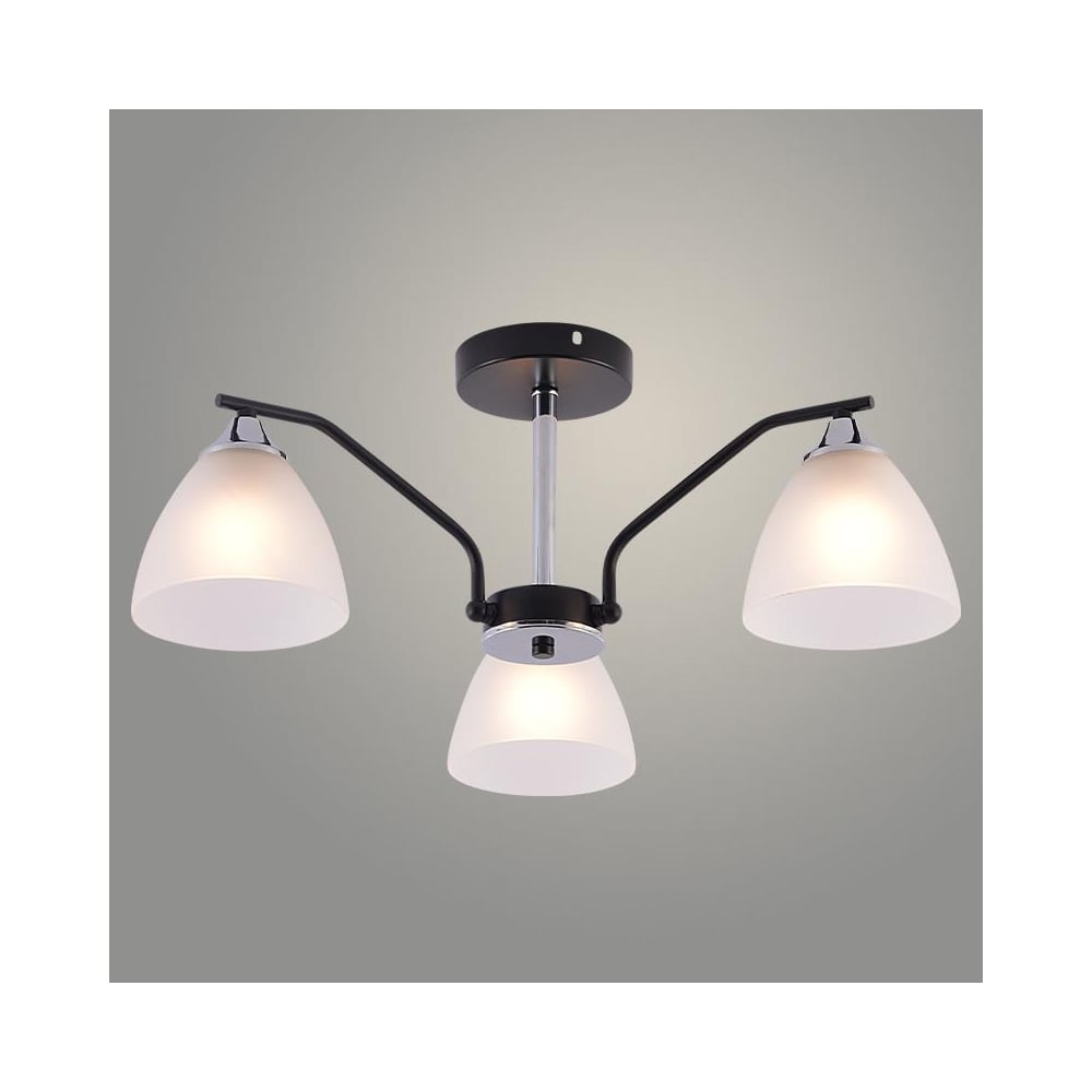 Изображение товара Люстра РОСТОК XA1697B/3 BK+CR Черный Хром 3x60W E27 Изображение товара Люстра РОСТОК XA1697B/3 BK+CR Черный Хром 3x60W E27