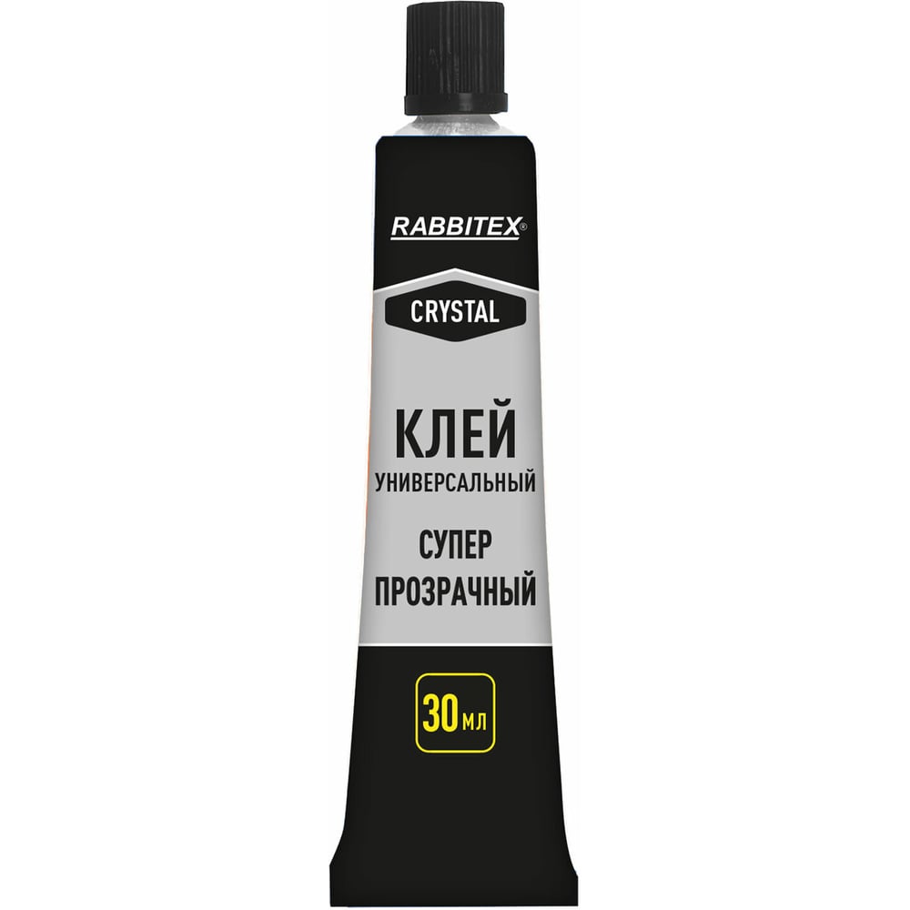 Изображение товара Клей универсальный RABBITEX "Crystal", суперпрозрачный кристальный, 30 мл, "ДВА СЛОНА" 609815