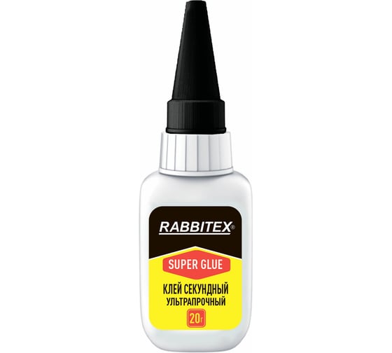 Изображение товара Клей секундный суперклей RABBITEX УЛЬТРАПРОЧНЫЙ, МАКСИМАЛЬНЫЙ ОБЪЕМ, КОМПЛЕКТ 12 шт., 20 грамм 609803