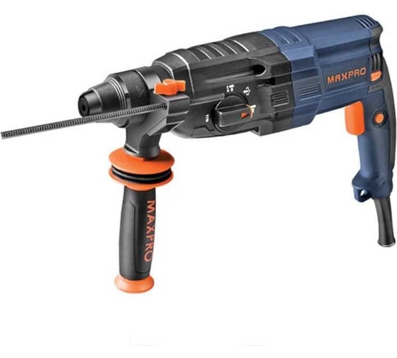Изображение товара Перфоратор монтажный MAX-PRO 800 Вт, 0-1100 об/мин, 2,8 Дж, 3 режима, Д/Б/М-30/26/13, 3,4 кг, SDS-PLUS, антивибрационная ручка, резиновые вставки, рез 85084