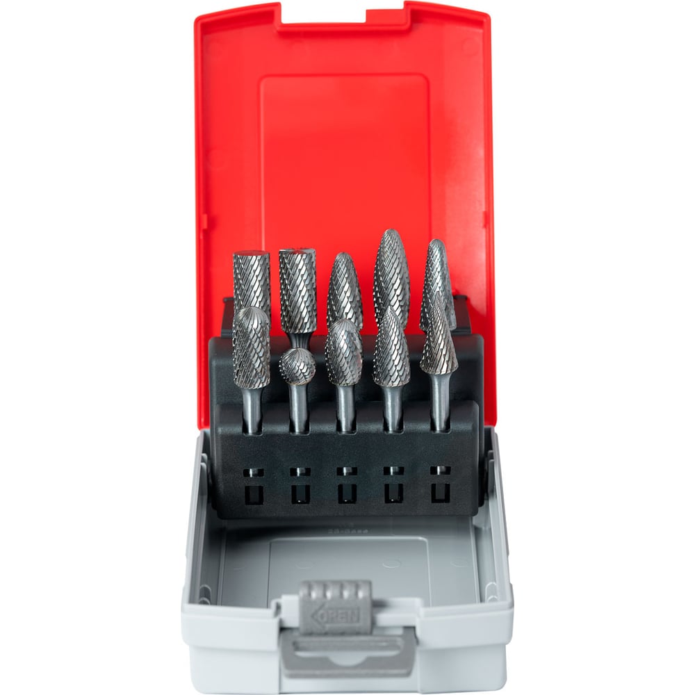 Изображение товара Родмикс набор бор-фрез 10 шт двойная насечка A12-M12