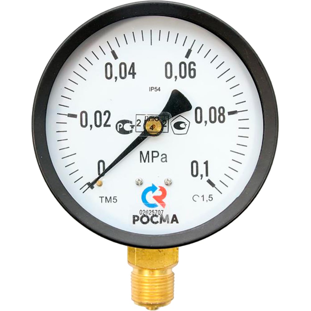 Изображение товара Манометр Росма ТМ-510Р.00 IP54 0-0.1 МПа G1/2 100 мм