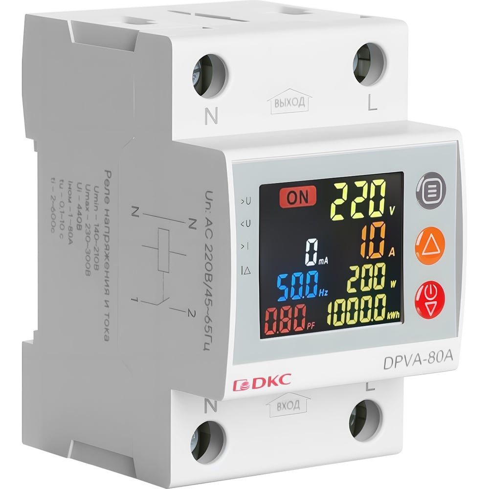Изображение товара Реле напряжения с контролем тока DKC на 50 А 1 ШТ DPVA 50A DPVA-50A