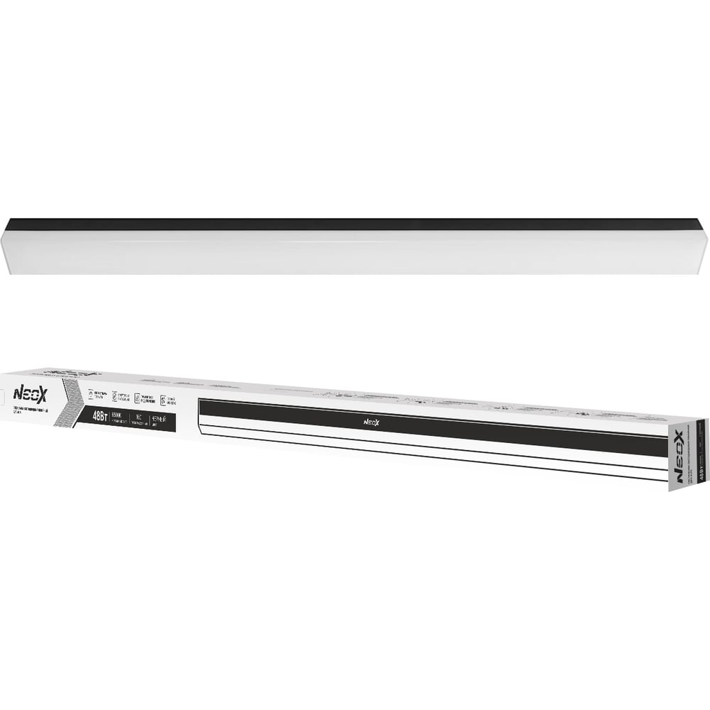 Изображение товара Светильник светодиодный Neox ДБО-ALFA 48Вт 230В 160гр 6500К 4800Лм 100лм/Вт черный IP40 4690612060019