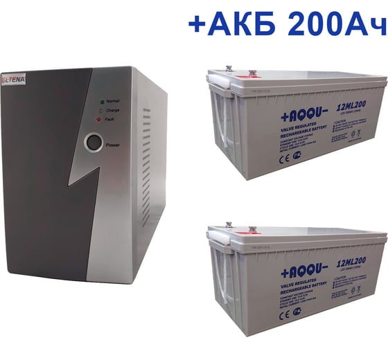 Изображение товара Комплект ИБП ELTENA Intelligent 1000LT2 (700Вт) + 2шт. АКБ AQQU 12ML200 (12В, 200Ач) I1000LT2/12ML200