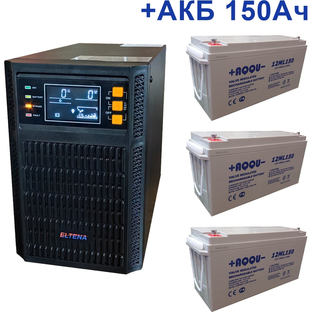 Изображение товара ИБП ELTENA Monolith B 1000LT с внешним АКБ 12ML150