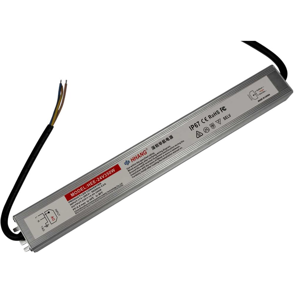 Изображение товара DIAMOND SLIM 24V 350W IP67 HHE Блок питания для лент модулей и линейки