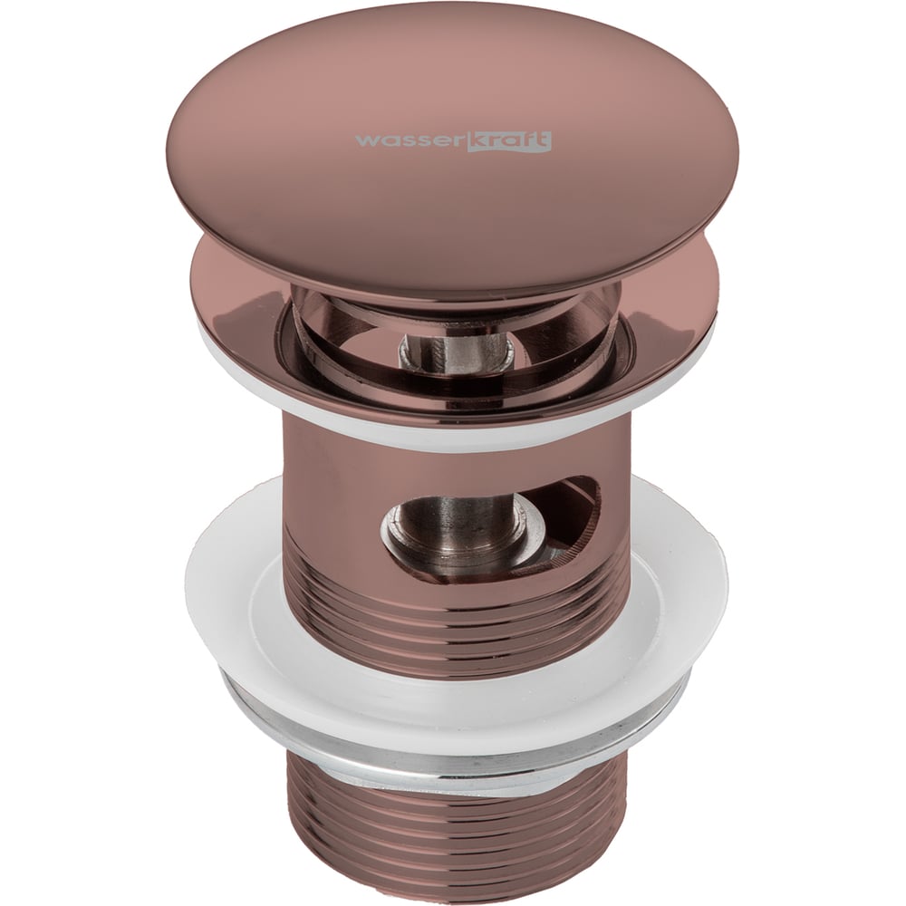 Изображение товара Dонный клапан WasserKraft A336 - латунь, розовое золото, 1 1/4"