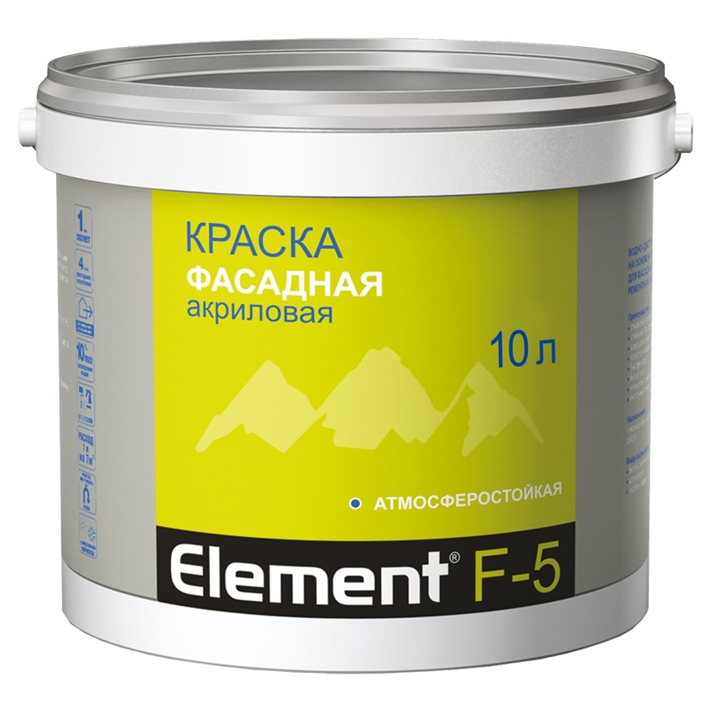 Изображение товара Краска воднодисперсионная ALPA Element F-5 база С 1,8 л (2,45 кг) 4660005414323