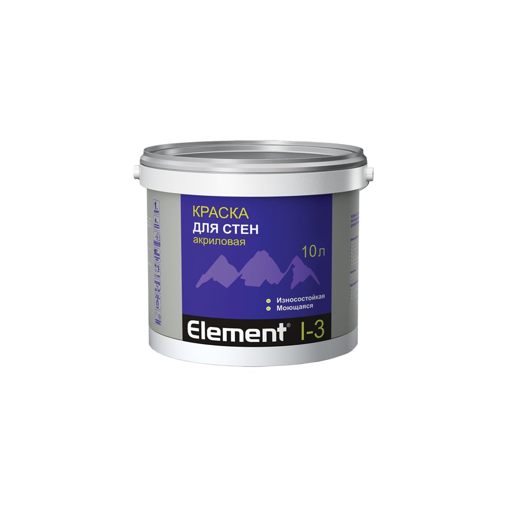 Изображение товара ALPA Element I 3 Краска акриловая для стен 5 л база 1 белый