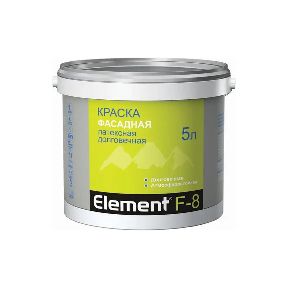Изображение товара Краска латексная фасадная ALPA Элемент F-8 10 л 4607161230312