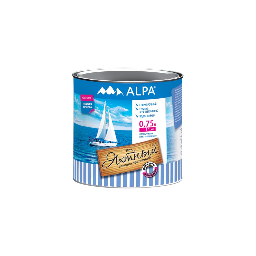 Изображение товара Лак яхтный ALPA Альпа глянцевый 0,75л 3488570010662