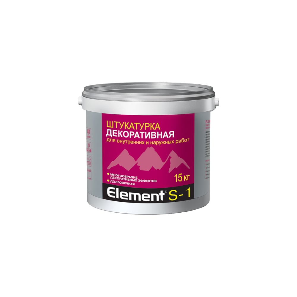 Изображение товара Декоративная штукатурка ALPA Элемент S-1 для внутренних и наружных работ, 15 кг 4660005410691