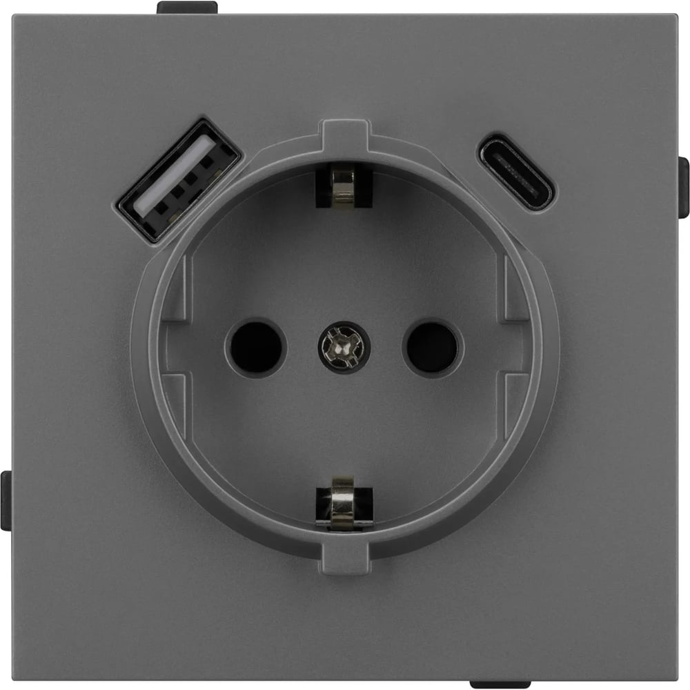 Изображение товара Механизм розетки с USB зарядкой Arlight SCT-TENDO-MUAC-SFPL-GR 1шт 054609