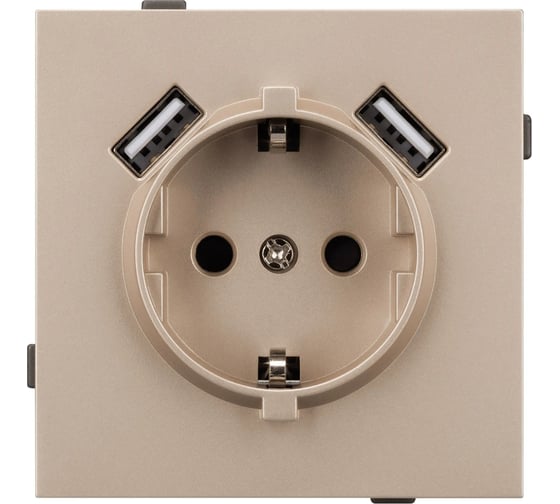 Изображение товара Механизм розетки с USB зарядкой Arlight SCT-TENDO-MUAA-PL-GD 1шт 054085