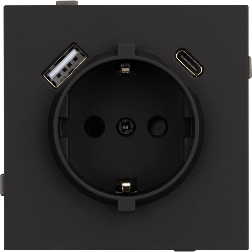 Изображение товара Arlight SCT-TENDO-MUAC-SFPL-BK: розетка с USB, 220 В, 16 А, цвет черный