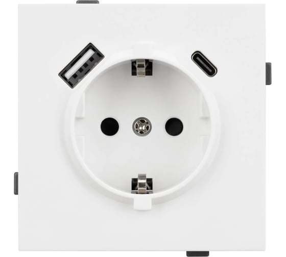 Изображение товара Механизм розетки с USB зарядкой Arlight SCT-TENDO-MUAC-PL-WH 1шт 054086