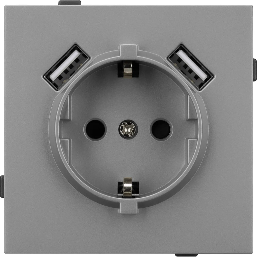 Изображение товара Механизм розетки с USB зарядкой Arlight SCT-TENDO-MUAA-PL-GR 1шт 054084