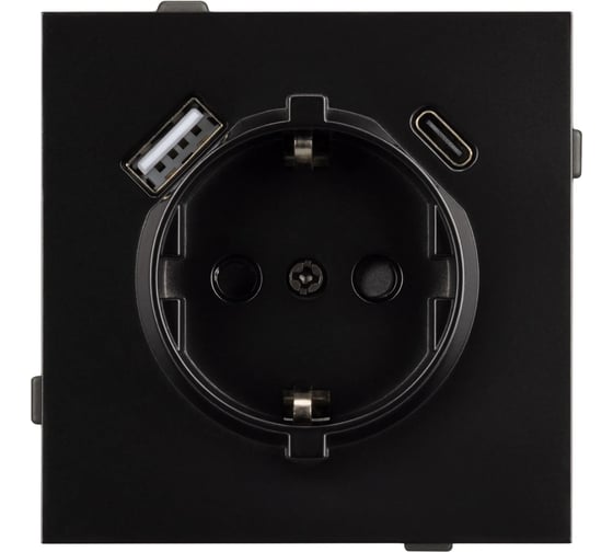 Изображение товара Механизм розетки с USB зарядкой Arlight SCT-TENDO-MUAC-PL-BK 1шт 054087