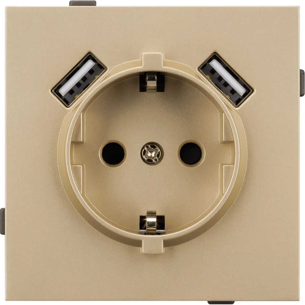 Изображение товара Арматура розетки SCT-TENDO-MUAA-SFPL-GD с USB, золотой, IP20