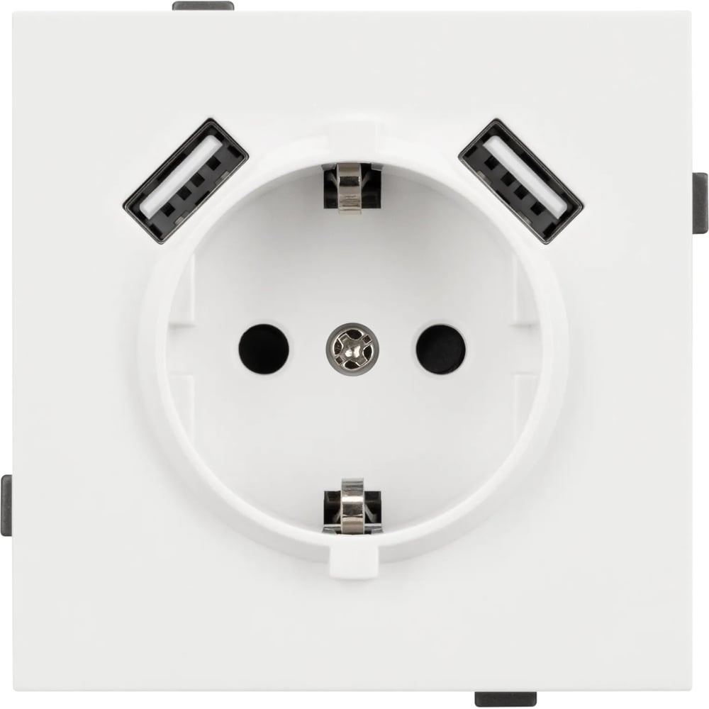 Изображение товара Механизм розетки с USB зарядкой Arlight SCT-TENDO-MUAA-SFPL-WH 1шт 054606