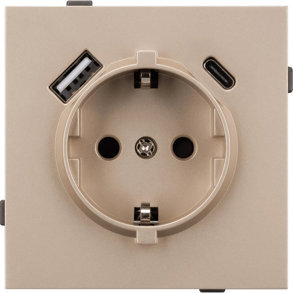 Изображение товара Арлайт SCT-TENDO-MUAC-PL-GD: розетка с USB, 1 модуль, золото