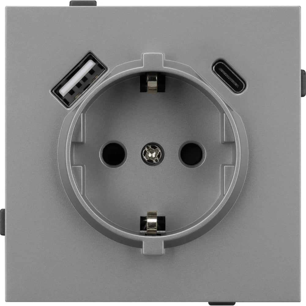 Изображение товара Механизм розетки с USB зарядкой Arlight SCT-TENDO-MUAC-PL-GR 1шт 054088