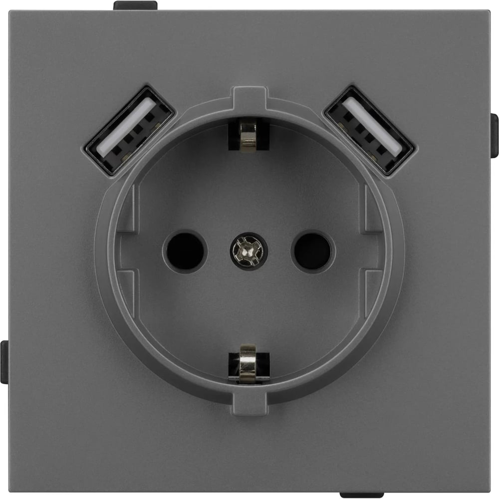 Изображение товара Механизм розетки с USB зарядкой Arlight SCT-TENDO-MUAA-SFPL-GR 1шт 054605