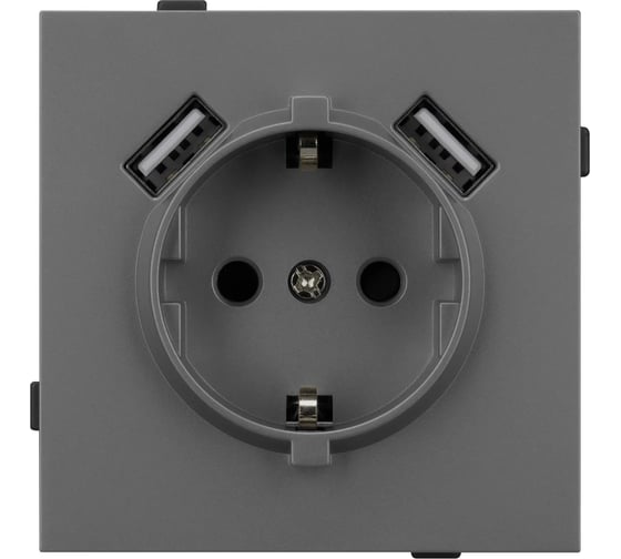 Изображение товара Механизм розетки с USB зарядкой Arlight SCT-TENDO-MUAA-SFPL-GR 1шт 054605