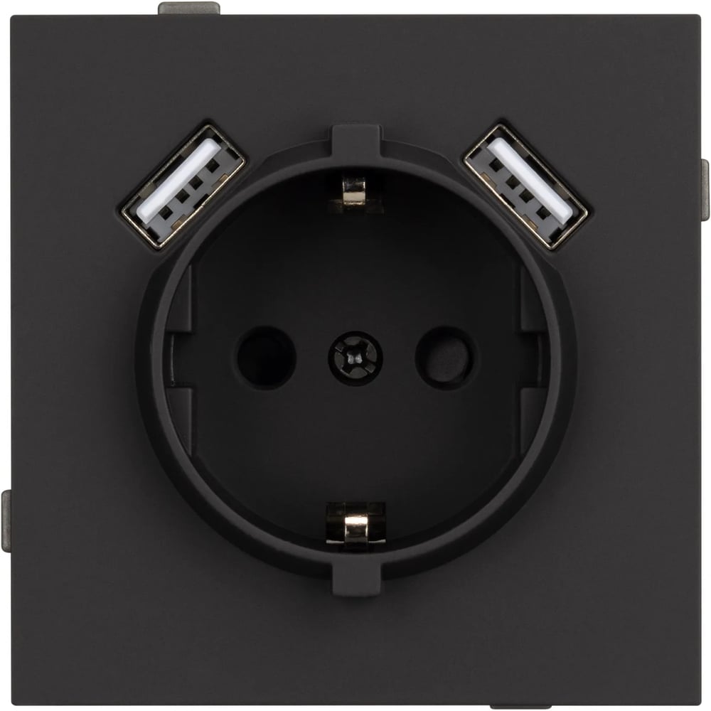 Изображение товара Механизм розетки с USB зарядкой Arlight SCT-TENDO-MUAA-SFPL-BK 1шт 054603