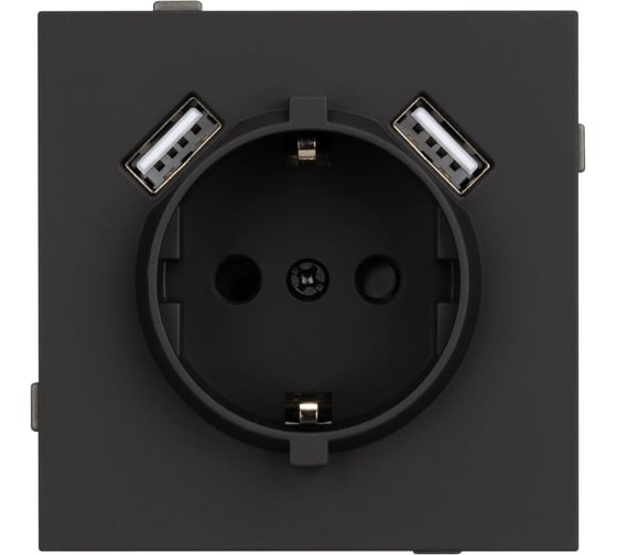 Изображение товара Механизм розетки с USB зарядкой Arlight SCT-TENDO-MUAA-SFPL-BK 1шт 054603