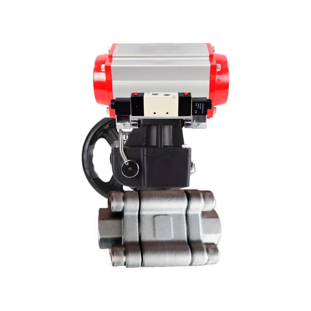 Изображение товара Кран шаровой DN100 Ру63 под приварку пневмопривод DA-105 220VAC 316-316