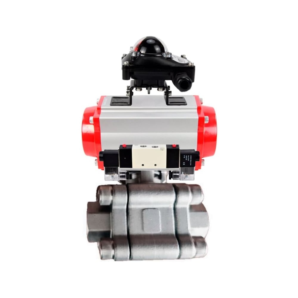 Изображение товара Кран шаровой DN100 DN 63 bar под приварку, нерж. 316, PTFE, пневмопривод 220V